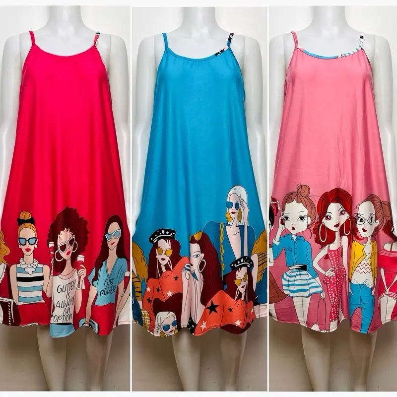 Spaghetti dress duster free size sexy frame