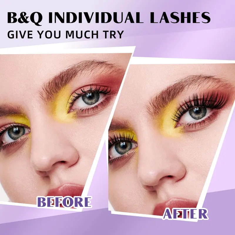 B&Qaugen DIY Lash Extension Kit, 280pcs 30D+40D Individual Lashes Cluster D Curl 9-16mm Eyelash Extension Kit, Waterproof Lash Clusters with Lash Bond and Seal, Glue Remover and Lash Tweezer For Girl Makeup, Christmas Gift 5