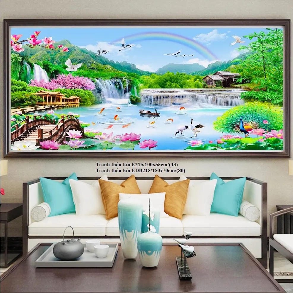 Tranh Thêu Phong Cảnh Thiên Nhiên E215(100*55),EDB215(150*70)