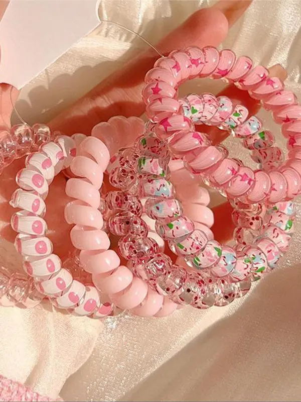 Women's Colorful Coil Hair Tie, Casual Trendy Elastic Hair Tie, No Crease Hair Small Ponytail Holders for Daily Use for Women & Girls, Fashion Hair Accessory 5