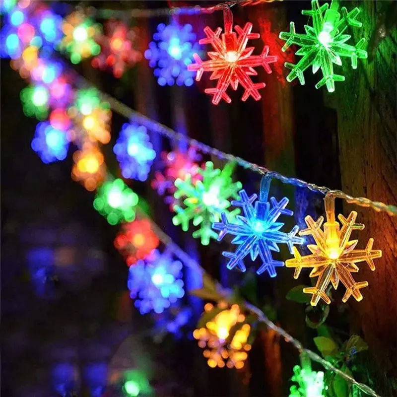 [FREESHIP]COMBO 3 Dây Đèn Nháy Bông Tuyết 7 Màu 4m Bóng Led Nhiều Màu Dây Dây Nháy Led Giáng Sinh Tranh 4