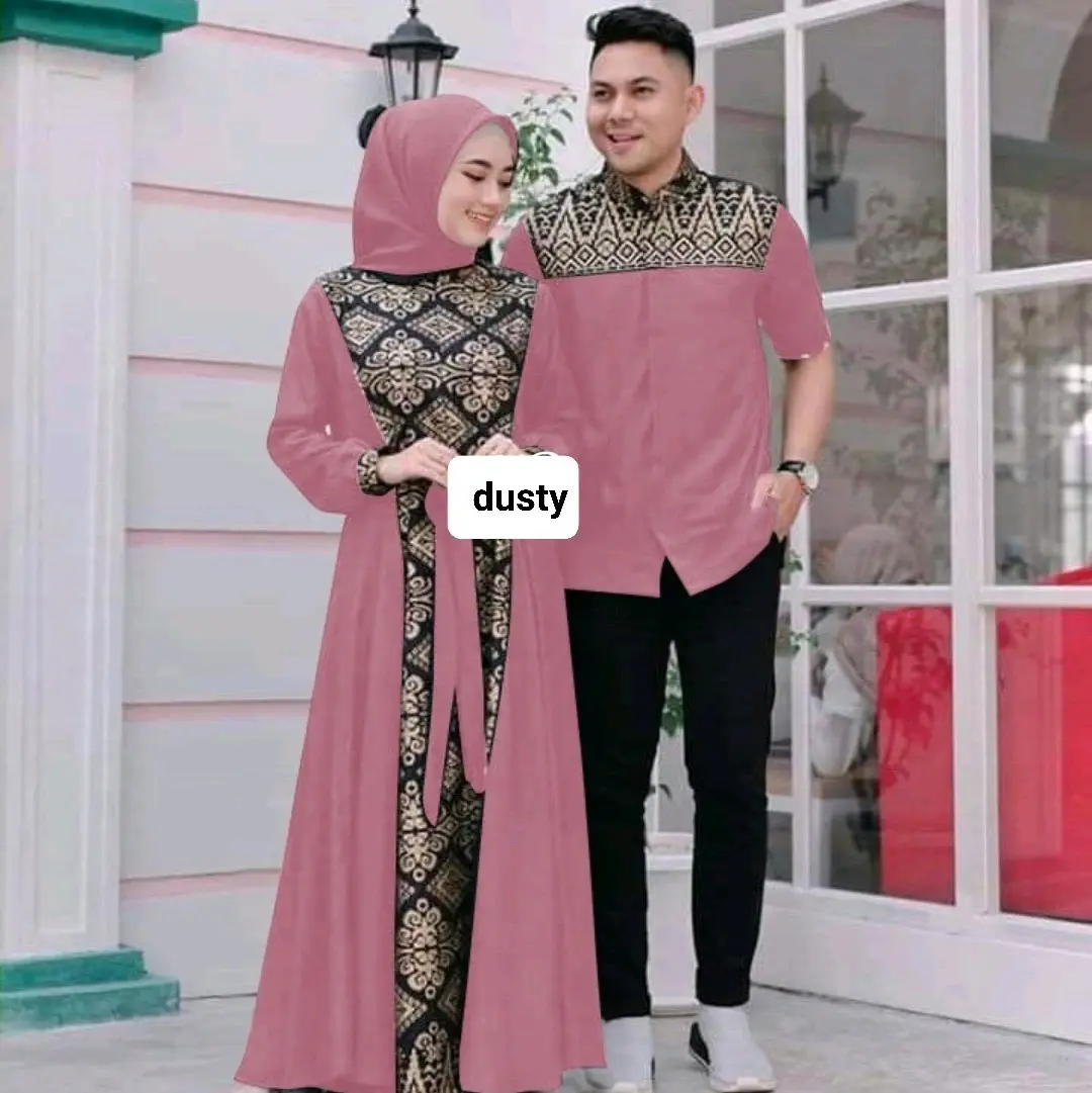 O2 Fashion / Cp Batik Irwansyah / couple muslim / pakaian muslim / bisa cod / gartis ongkir / all size Pasangan Gamis