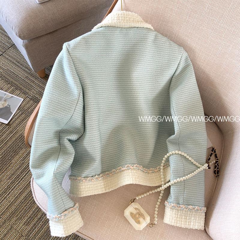 Product Introduction of Áo Khoác Dài Tay, Màu Xanh Dương, Dành Cho Nữ, Thích Hợp Cho Mùa Xuân Và Mùa Thu, Thiết Kế Đẹp, Phong Cách Cổ Điển Độc Đáo Màu Tương Phản, Cổ Polo, Thời Trang, Thanh Lịch, Áo Dễ Phối Đồ Top Jacket Women 6