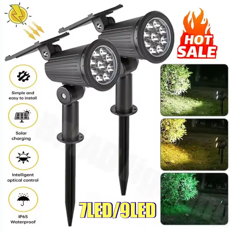 Lampu Taman Solar Tenaga Surya Warna Warni - Peredupan 3 Mode & Super Terang 3000 Lumen | Panel Solar Cell Tahan Hujan IP65