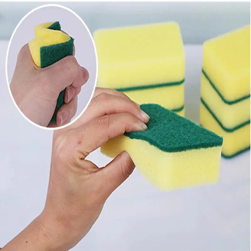 Miếng bọt biển rửa chén, miếng rửa chén bát 2 mặt xanh vàng cọ rửa xoong tiện dụng chất lượng cao 2