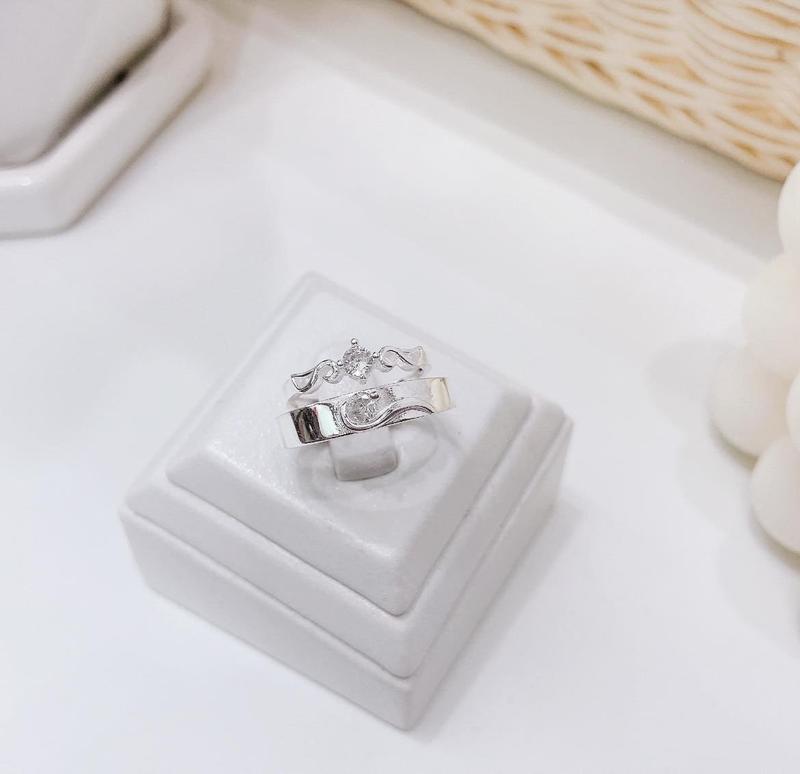 Nhẫn đôi cánh thiên thần chỉnh được cỡ tay 0