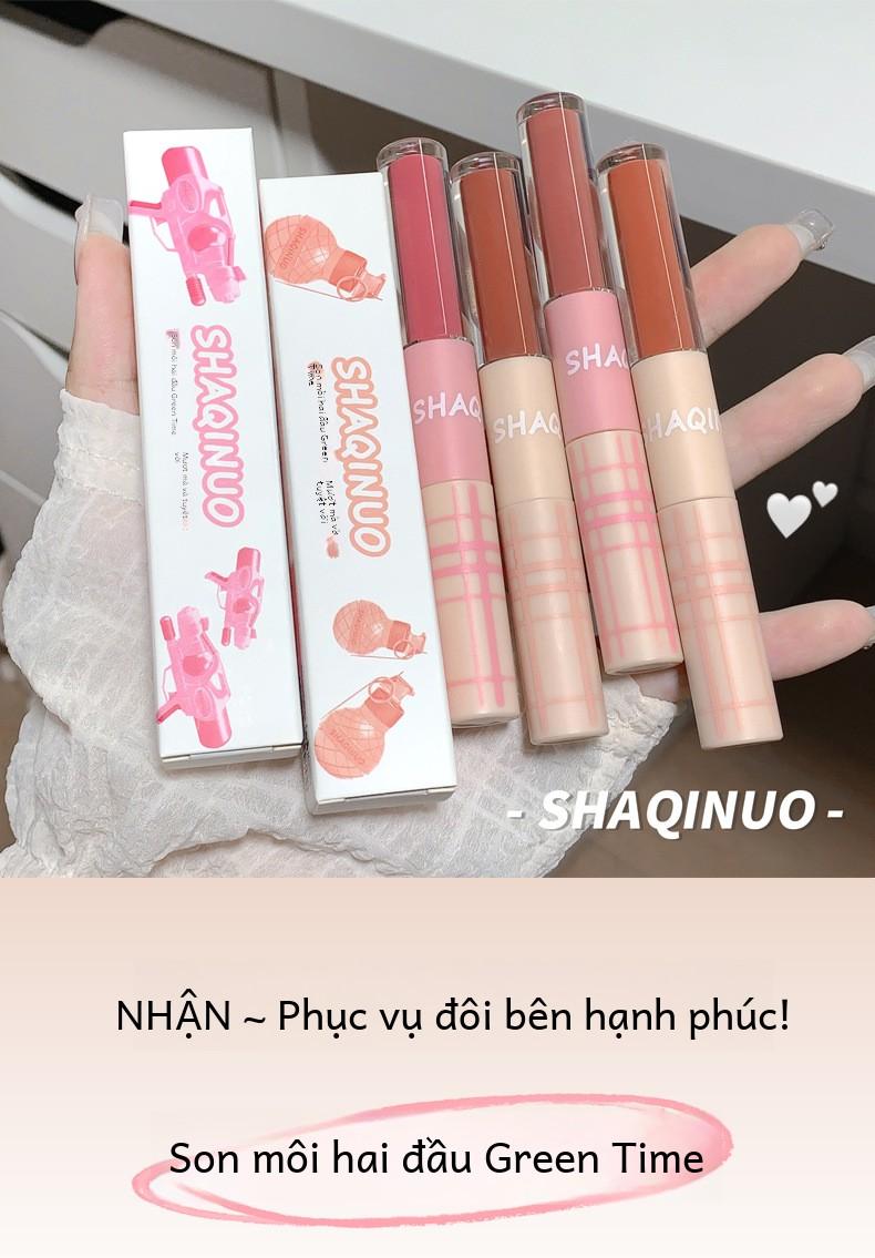 Product Introduction of Son Kem Hai Trong Một SHAQINUOTính Năng Gương, Với Son Kem Môi, Cho Hiệu Ứng Ánh Sáng Nước Ở Một Đầu, Son Môi Nhung Lì Cho Hiệu Ứng Mây Ở Đầu Khác. 3