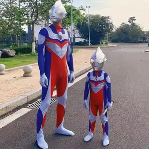 Premium Ultramen Kostum Pria Dewasa Superhero Cosplay Birthday Costume Party Bodysuit(Itu tidak termasuk topeng.) jubah kimono