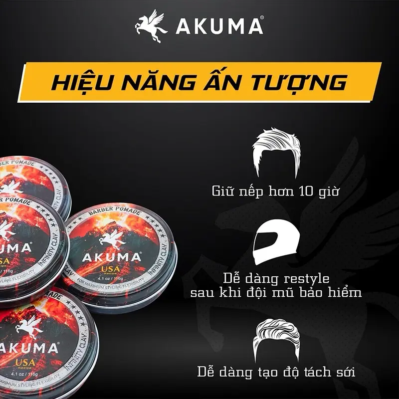Sáp vuốt tóc AKUMA INFINITY CLAY 116g tặng 1 lược Chăm Sóc Tóc Dưỡng Tóc sap vuottockho spider wax tơ nhện roug seasalt xốp nam sap  vuottoc sáp  tơ vu 5
