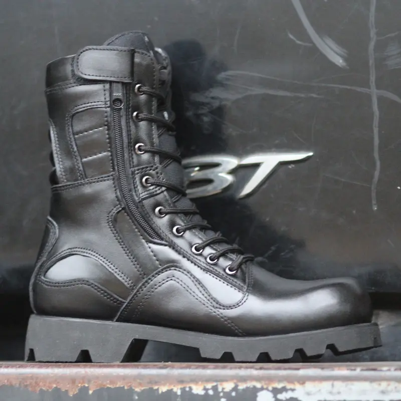 sepatu PDL laras bahan kulit sapi asli safety ujung besi out sol radial,out sol army 2