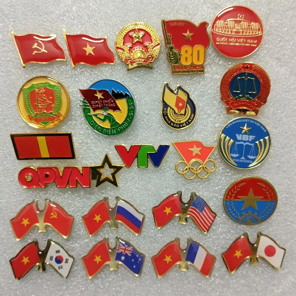 Huy hiệu Việt Nam, Pin cài áo đồng cao cấp.
