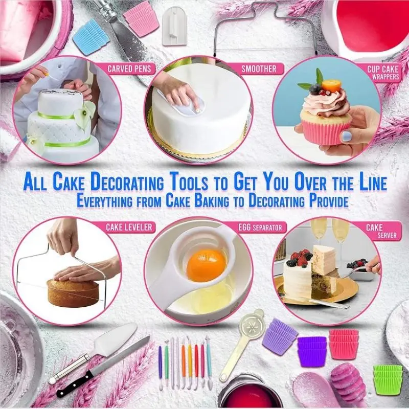 Cake Decorating Tool Set, 1 Set Cake Decorating Supplies, Cake Decorating Kit, Baking Tool Set for Baking Lovers and Beginners 4