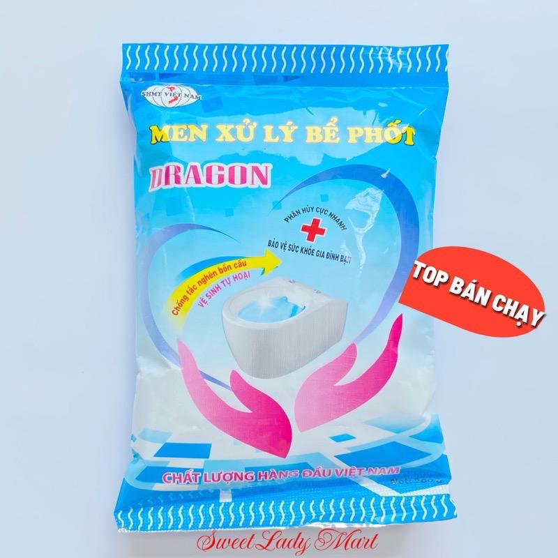 10 Gói (Tặng 1) Men Xử Lý Bể Phốt Dragon Phân Huỷ Cực Mạnh Chống Tắc Nghẽn Bồn Cầu Vệ Sinh Tự Hoại (MUA 10 GÓI (200g) TẶNG 1 GÓI (200g))