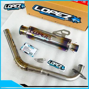 LOPEZ RACING Type LS-02 Knalpot Salemba Ceklis Blue Edition Moncong KINOCHI Original LOPEZ Slincer Motorcycle Motor Karbu