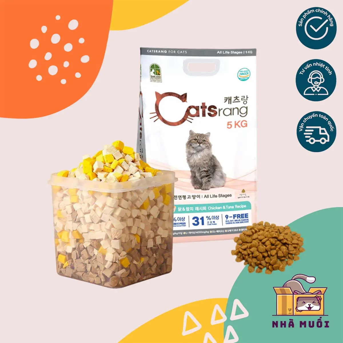Hạt Mix CATSRANG + THỊT SẤY Chống ngán - Tăng Cường Hệ Miễn Dịch góimeomeo