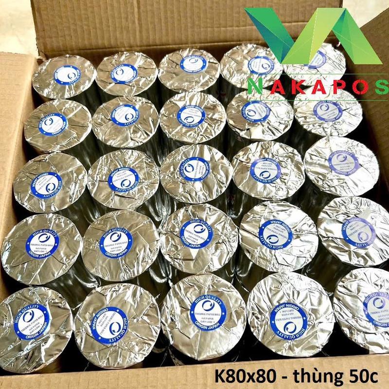 ( 50 CUỘN /THÙNG ) GIẤY IN BILL K80*80 GIẤY NHIỆT GIẤY IN HÓA ĐƠN K80X80 GIẤY IN NHIỆT K80 CAFE 80MM TRÀ SỮA  [ THÙNG 50 CUỘN K80x80 ]