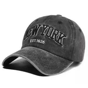 Best Seller Topi Baseball Cap Pria Wanita Model Wash Denim Luntur Bahan Lembut Bordir Brooklyn 1947 Dewasa