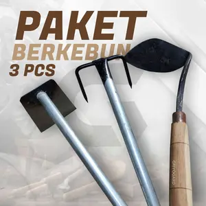 Paket peralatan berkebun 3 pcs cangkul mini garuk mini wangkil miring garukan rumput pencabut rumput