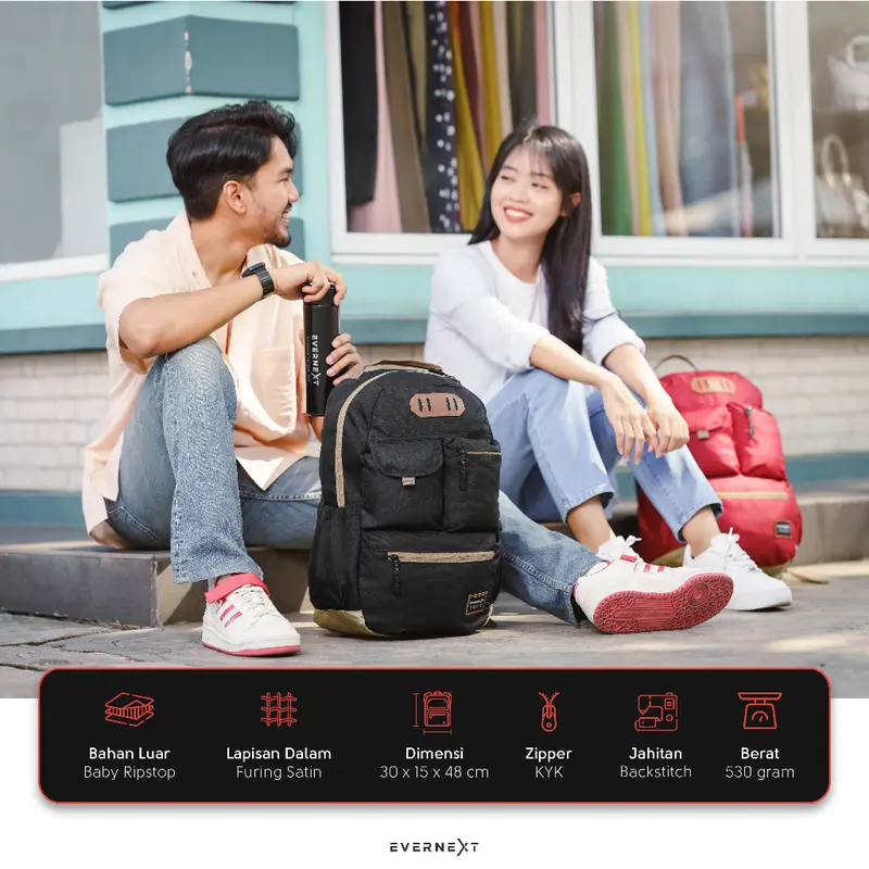 Evernext - Tas Ransel Laptop Wanita Backpack Chooper Tas Punggung Wanita Tas Outdoor Tas Sekolah Tas Kuliah Wanita 1