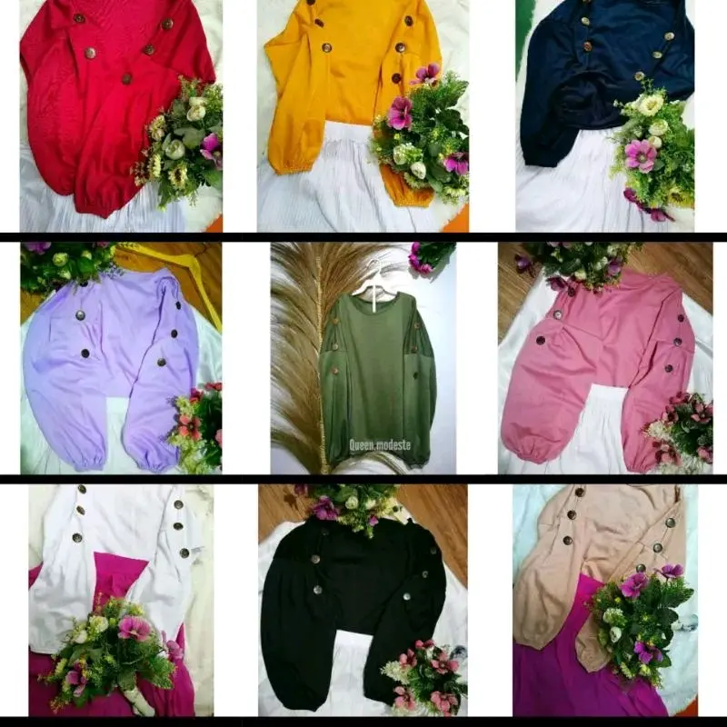 Blouse Atasan Wanita Lengan Panjang Korean Style Geovani Blus Nyaman Cantik Balon Baju Dewasa 1