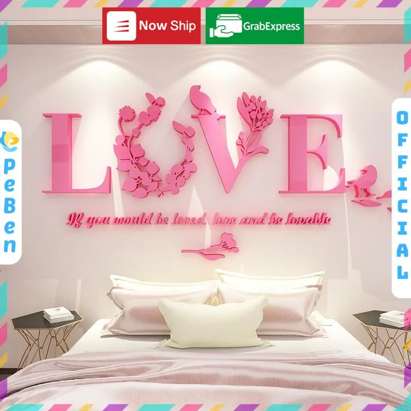Tranh mica EPeBen dán tường nổi 3d hình chữ LOVE decor trang trí tường nhà, phòng khách, phòng ngủ Thay Tranh Decal Decor Phòng Trang Trí Nhà Decor Tường 0