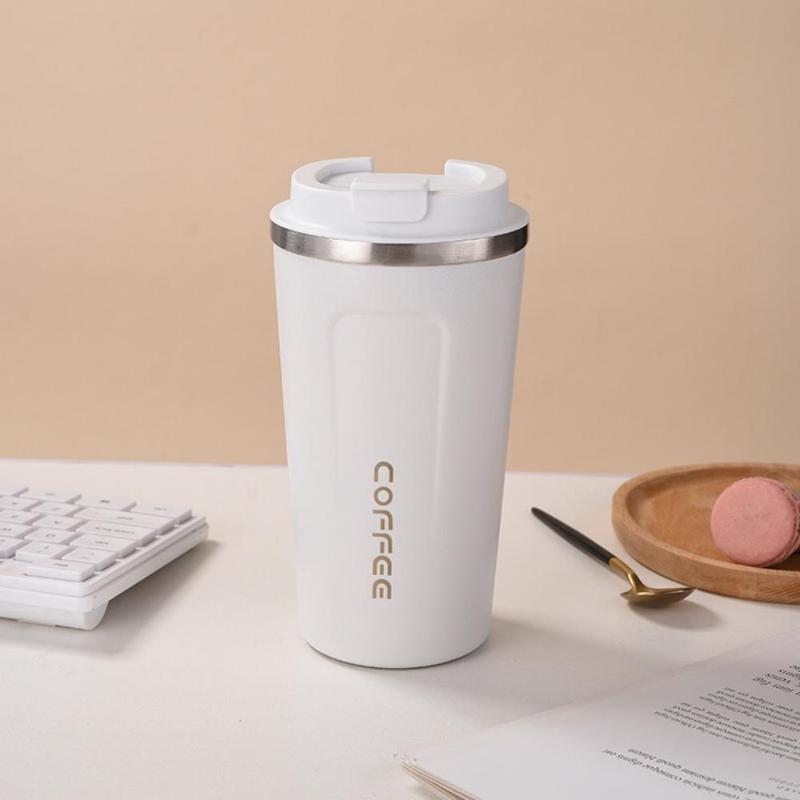 Vacuum Flask, 1 Count Double Wall Insulated Water Bottle, Convenient Stainless Steel Coffee Cup for Home Office 0