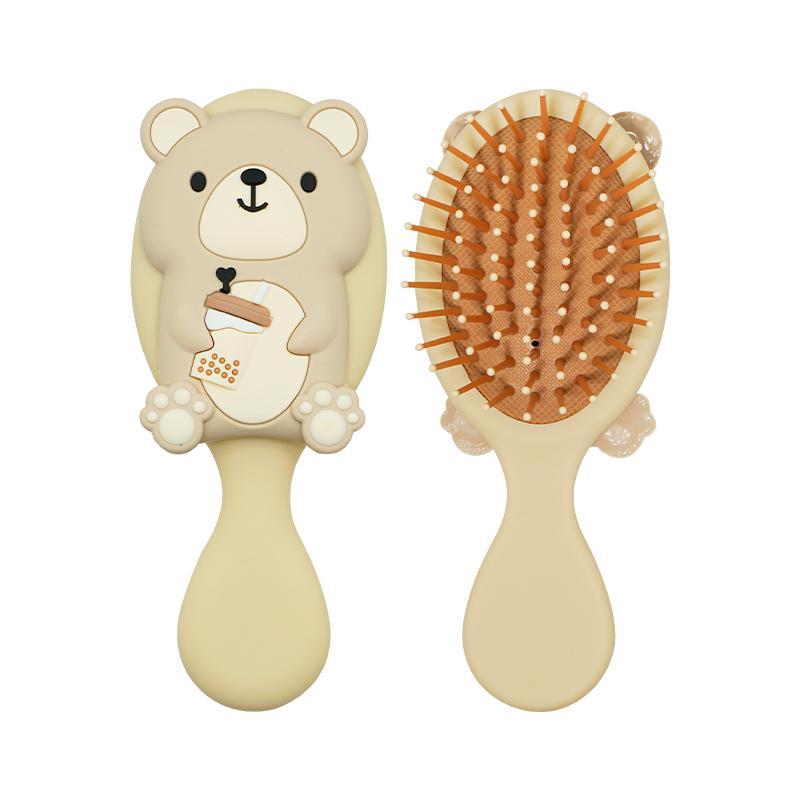Cartoon Dinosaur Hair Comb, 1 Count Cute Detangling Brush, Travel Portable Comb Folding Mirror for Child Baby Girls Boys, Heatless Styling Tools for Kids, Christmas Gift 8