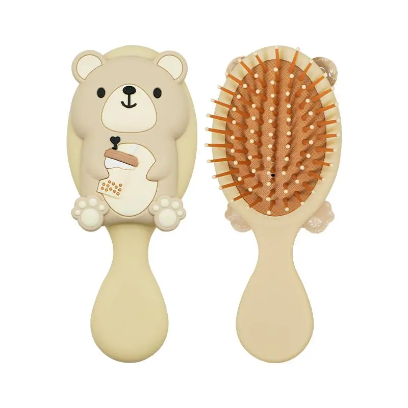 Cartoon Dinosaur Hair Comb, 1 Count Cute Detangling Brush, Travel Portable Comb Folding Mirror for Child Baby Girls Boys, Heatless Styling Tools for Kids, Christmas Gift 8