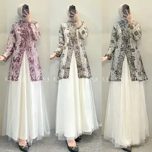 ELENA - Clova dress brukat premium kekinian busui friendly-dress brokat lebaran wisuda kondangan wanita kekinian