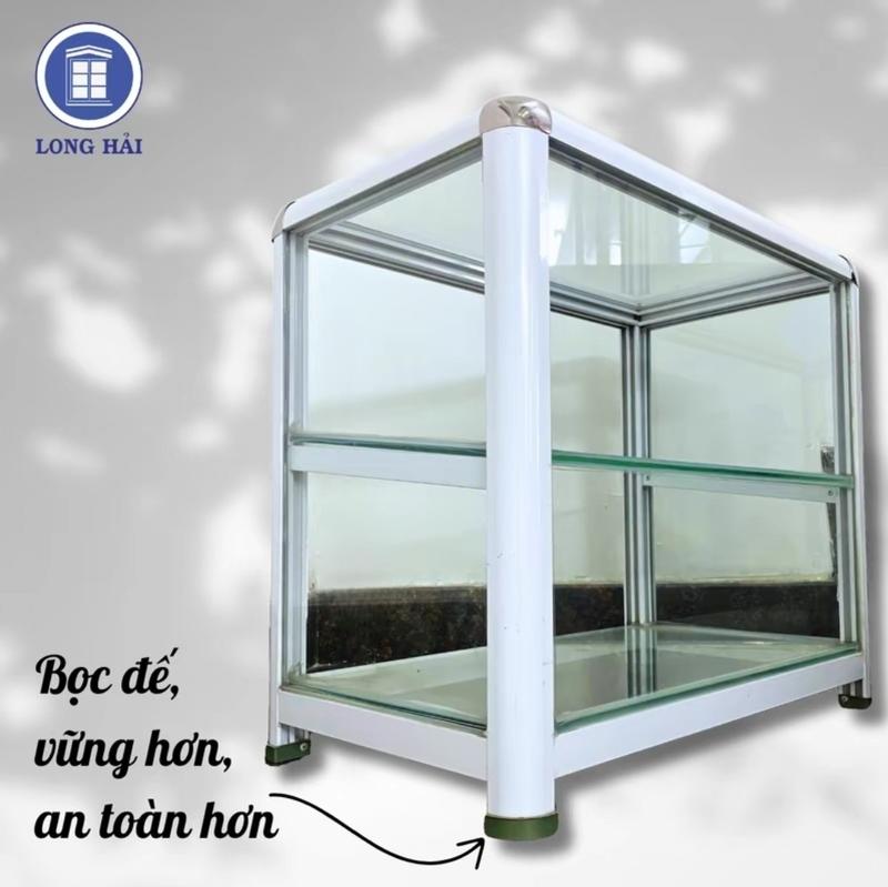 Product Introduction of Tủ bán hàng ăn ( KHÔNG CỬA ), chất liệu nhôm kính, kích thước: 50cm x 30cm x 45cm , màu trắng sữa 17
