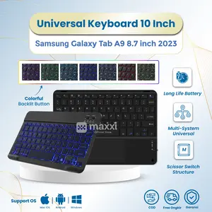 Keyboard Touchpad Backlit For Samsung Galaxy Tab A9 8.7" 2023 WiFi 5G LTE 8,7 Inch SM X110 X115 Keyboard Bluetooth Wireless Backlight RGB Keyboard Gaming Trackpad Magnetic Blutooth Kibord Papan Ketik For Windows IOS Android Keyboard Mechanical Universal