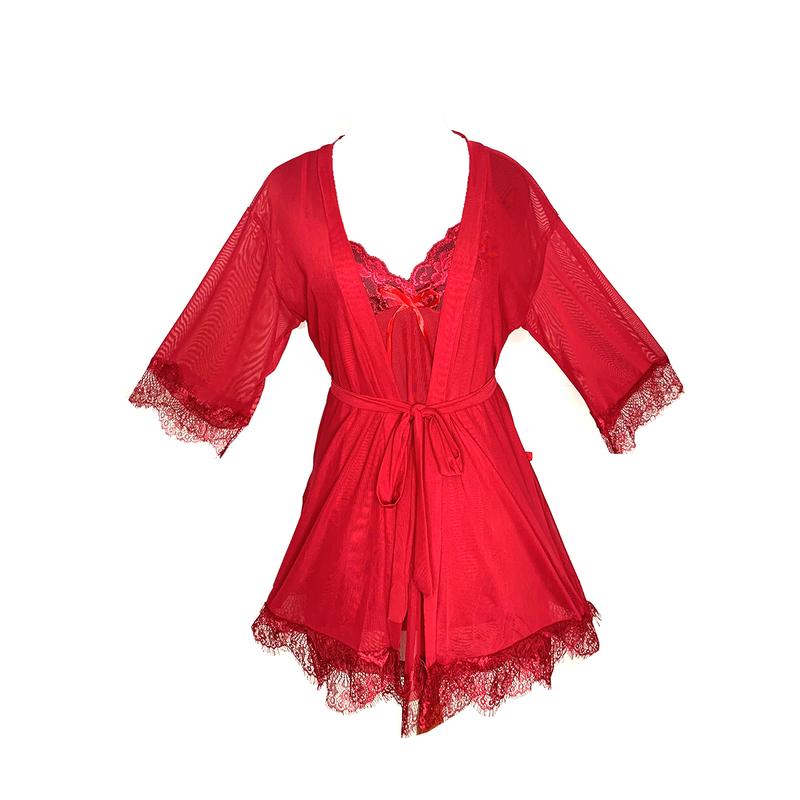 Product Introduction of LindaGalz ZURY Pakaian Tidur Wanita 2001 Kimono Lingerie set 4 in 1 2