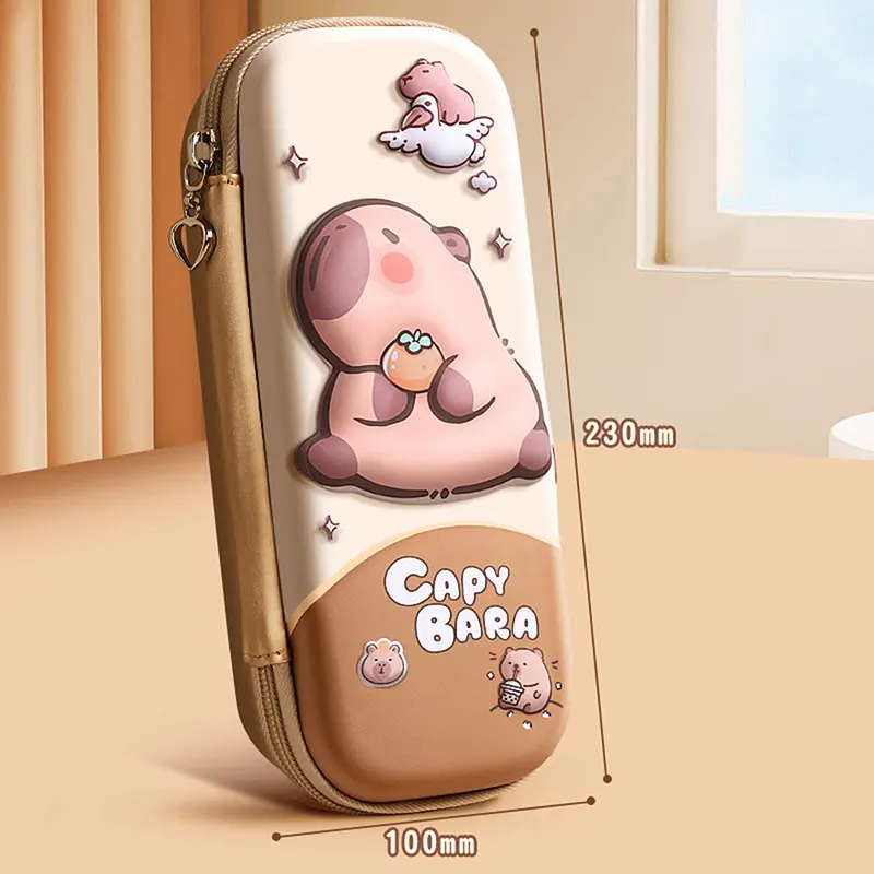 Hộp Đựng Bút Chì Capybara, Thiết Kế 3D Dễ Thương, Chống Rơi, Không Thấm Nước, Thích Hợp Cho Học Sinh, Đồ Dùng Học Tập, Hộp Lưu Trữ, Cứng, Túi Đựng Bút Giải Tỏa Căng Thẳng 4