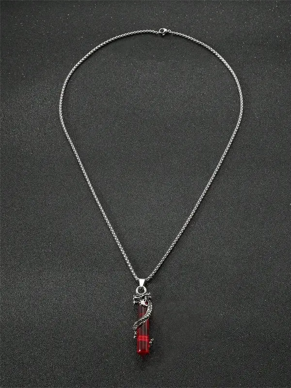 Vintage Dragon Artificial Crystal Pendant Necklace for Women for Gift, Random Pattern Clavicle Chain Necklace, Trendy Accessories for Party and Daily Life, Valentine's Day, Gift 7