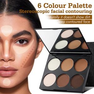 Palet Serbuk Kontur, Meixier, Gabungan Bayangan Serlahkan 3D, Serbuk Kontur, untuk Kontur dan Hidung, dengan Bayangan Sisi, PD5, Enam Warna