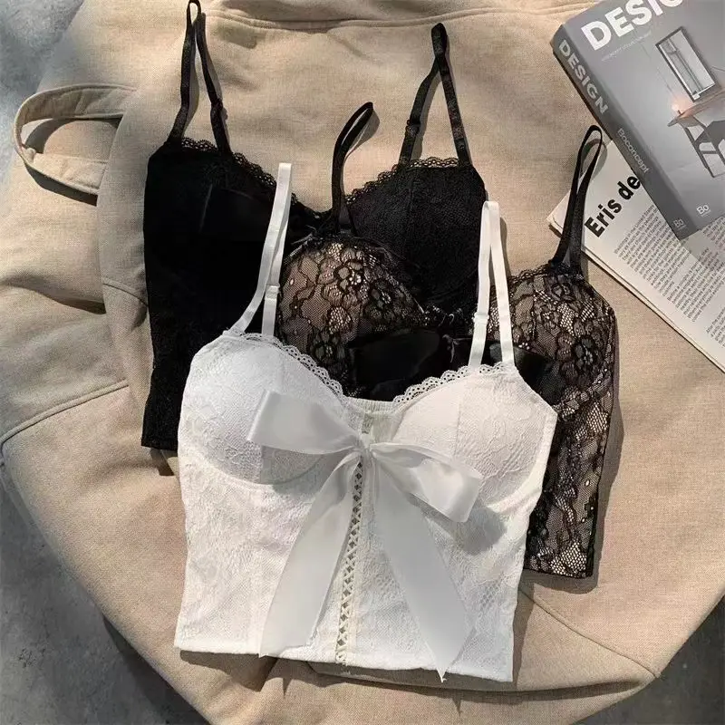 White Slip Top Female 2024 Summer New Design Sense Niche Wooden Ear Temperament Short Bottoming Top