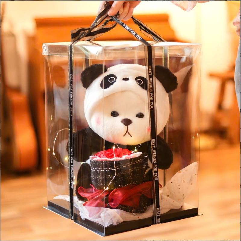 Hộp Quà Tặng Gấu Bông Gấu Trúc Tự Ráp Gồm Hoa đèn Thiệp Xinh Dành Tặng Bạn Gái Bạn Bè Vào Các Dịp Sinh Nhật 8 3 Valentines