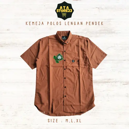 Kemeja polos lengan pendek pria wanita casual formal kerja