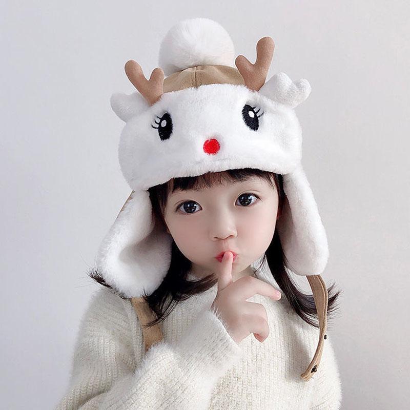 Product Introduction of Winter Thicken Kids Hats Children Russian Cartoon Faux Fur 5