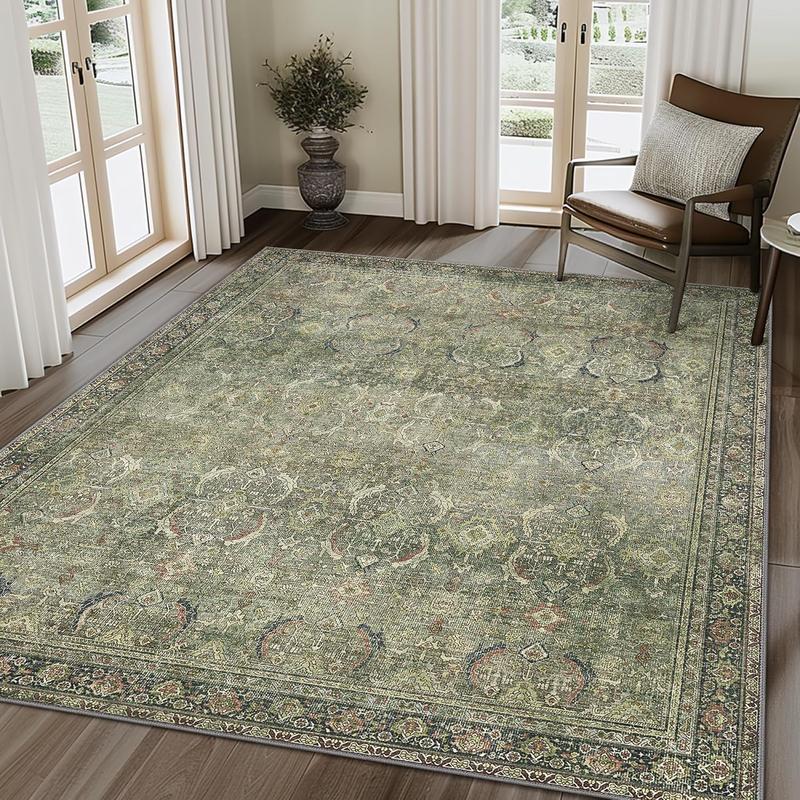 Product Introduction of Boho Style Vintage Rug, Non-slip Indoor Soft Accent Rug, Decorative Carpet for Home Living Room Bedroom Hallway 0