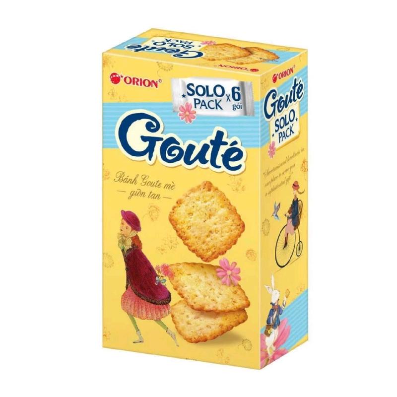 Bánh Goute SOLO Orion Mè Giòn Tan (Hộp 6 gói/ 4 gói x 19.8g)