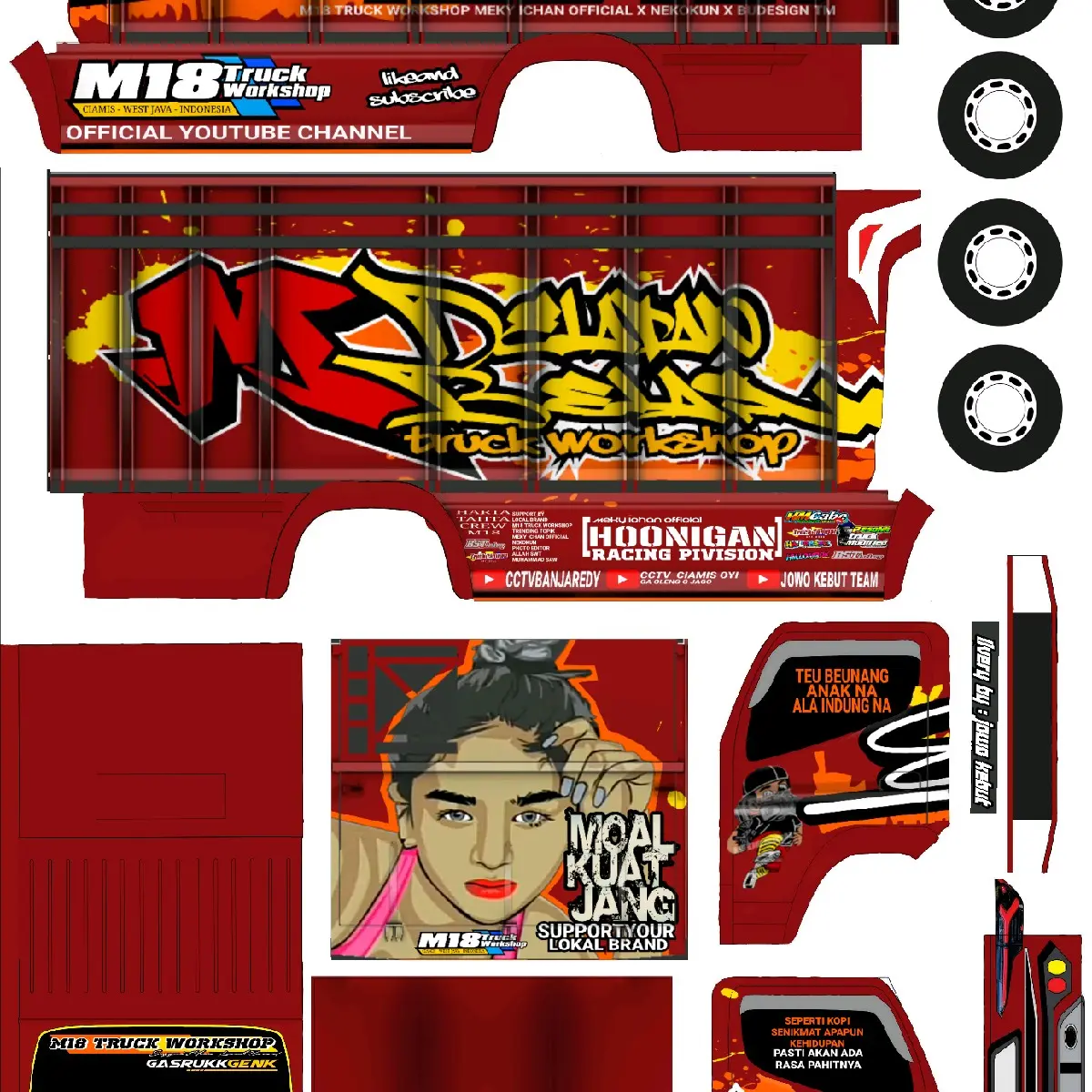 stiker truk miniatur murah terbaru,pola stiker truk oleng cod Car