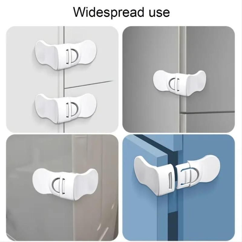 2pcs Door Lock Latches, Multi-functional Drawer Door Locks, Home Anti-pinch Door Locks 3