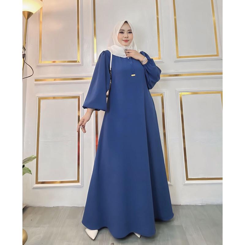 Product Introduction of Shalwa gamis model terbaru kekinian bahan cringkel airflow by dereza style Muslim Crinkle 19