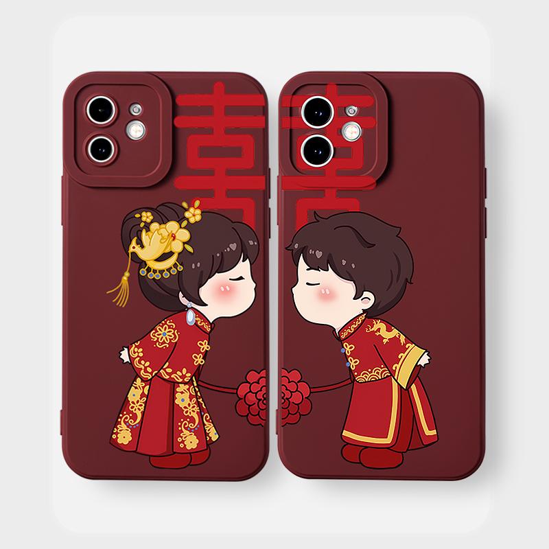  JURSUE Ốp lưng nam nữ cặp đôi dễ thương đẹp độc lạ nghệ thuật ngộ nghĩnh chống sốc chống bẩn mềm cho iPhone 17 Air 16 15 14 13 12 11 PRO MAX SE 2020 X XR XS ip 8 7 Plus kute XYB2507 