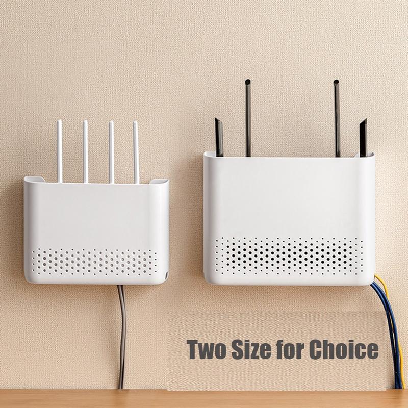 Router Storage Box Rack Punch Free Wall Mounted Living Room Organizer ...