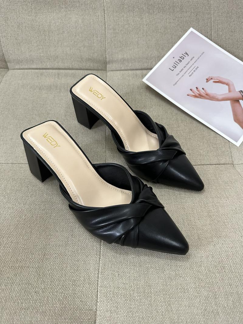 Product Introduction of [Hình thật]Dép nữ đế cao tôn dáng, Dép sục cao gót 7 phân dép nữ hottrend 2023 WD2316 Shoes GiàY DéP đế Cao Su Len 27
