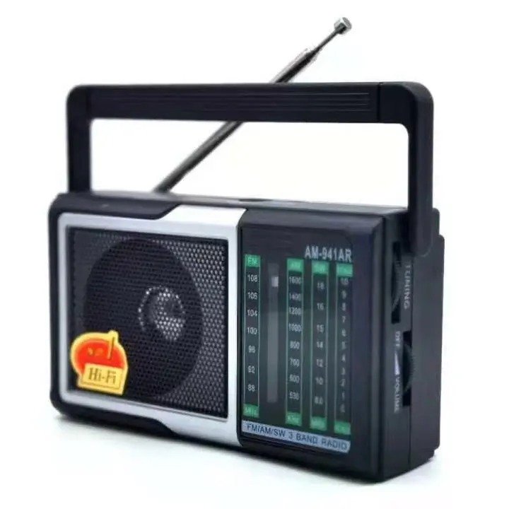 Electric Dual Power Radio Speaker 3 Band(FM/AM/SW) Rechargeable Microusb type/ AA Battery Power Buil