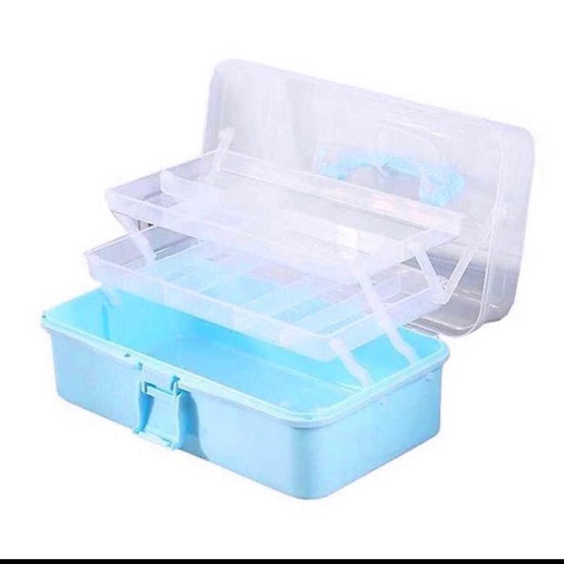 Cốp nhựa tay xách, nhỏ gọn 2 tầng đựng dụng cụ Nails 4