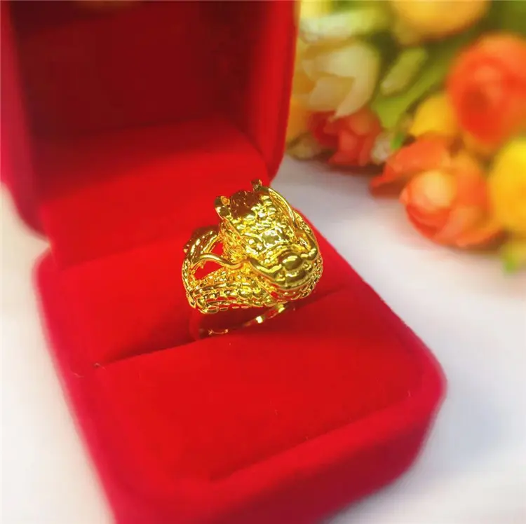 CINCIN UKIR NAGA RING LAPIS EMAS 24K - ANTI KARAT - ANTI LUNTUR 4
